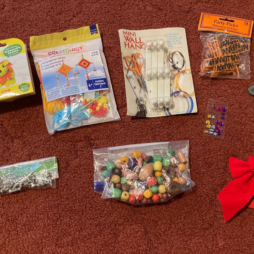 Craft Supplies Bundle with Beads and Wall Hanger